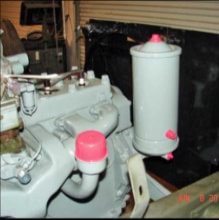 Halftrack engine compartment showing air filter and components