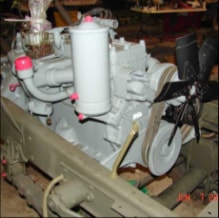 Halftrack engine fully assembled with air cleaner and components