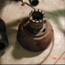 Halftrack bogie drum removed from vehicle