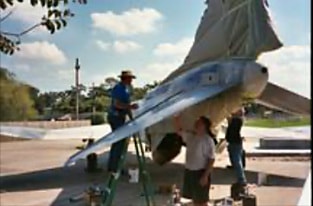 F4 Phantom aircraft with crew boarding
