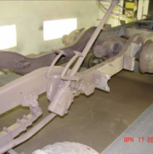 Halftrack frame rear section with primer paint