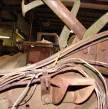 Halftrack frame wiring and cable routing detail