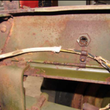 Frame with wiring and connector detail