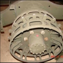 Halftrack drive sprocket wheel assembly showing gear teeth and hub detail